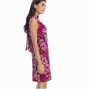 White House Black Market Fuchsia and Cream Floral Dress
